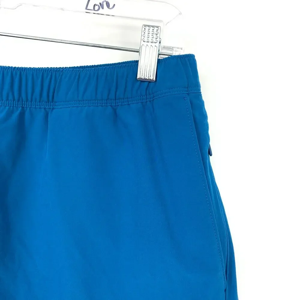 The North Face Pull On Casual Athletic Shorts Mens Sz Medium Blue Elastic Waist